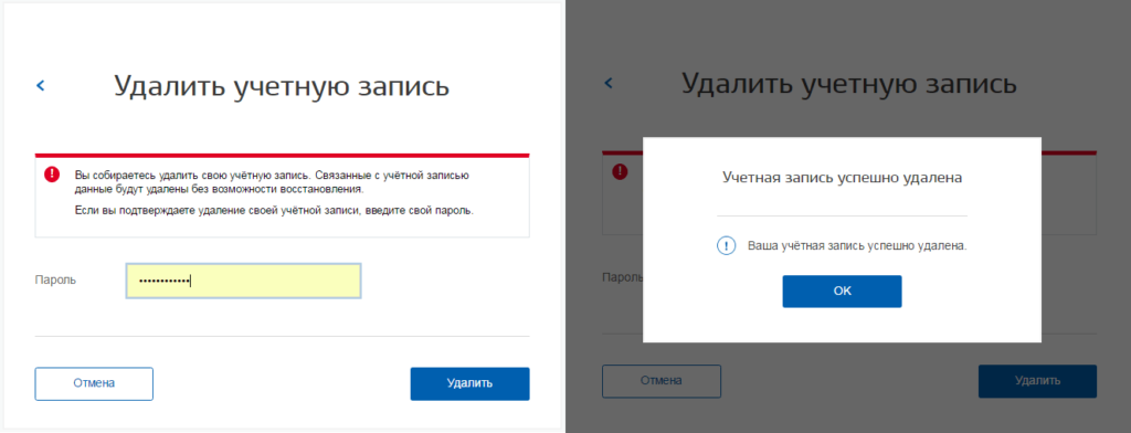 Как удалить учетную запись на сайте госуслуг